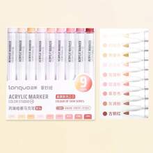 9/144pcs Morandi Acrylic Paint Pens Soft Brush Tip, Calligraphy Markers For Lettering, Card Making, Rocks Painting, Wood, Fabric, Canvas, Ceramic, Glass, DIY Art Crafting, School Supplies