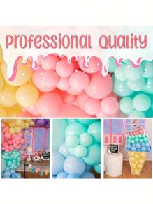 102 pezzi di palloncini rotondi in lattice macaron, spessi, adatti per decorazioni per matrimoni, feste di compleanno, festival - Multicolore - Visualizzare 7