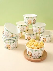 10/25/50Pcs Jungle Animal Wildlife Party Supplies Paper Bowls, Animal Theme Birthday Party Decor, Birthday Party Supplies, Babyshower Party Decor,Wedding Bridal Shower Decor,Kitchen Dining Table Decor,Home Decor,Disposable Tableware