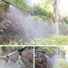 1 pieza Boquilla de pulverización de agua con temporizador, boquilla pulverizadora de neblina de uso doméstico, suministros para eliminar el polvo con nebulizador para plantas de jardinería - Negro - Ver 3