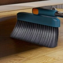 Long Handled Dustpan And Brush Set Strong Metal Handle Dust Pan & Broom Sweeper - Blue - View 10