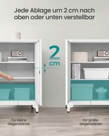 SONGMICS Aktenschrank Aktenschrank, Mehrzweckschrank, Büroschrank mit 2 Türen - Weiss - Übersicht 3