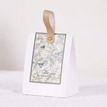 10 Stücke kleine Hochzeits-Party Gastgeschenk Boxen Süßigkeiten Verpackung Schokoladen Geschenkboxen zum Befüllen Braut Geburtstag Dusche Buchstaben Blumen Design als Dankeschön für Gäste Geburtstag - große vertikale Box - Übersicht 6