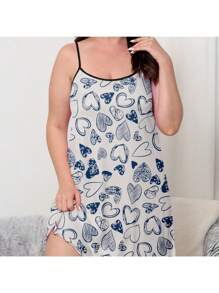 Ropa de uso doméstico de gran tamaño para mujer con tirantes. Ropa de verano delgada de gran tamaño para usar dentro y fuera de casa. - Blanco - Ver 3