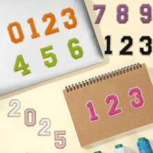 3/10/20pcs 3.2inch Chenille Number 0-9 Embroidered Iron-On/Sew-On Patch Apparel Accessories, Suitable For Clothes, Jackets, Hats, Books, Backpacks - DIY Embroidered Patch Supplies