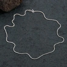 Bahian Cord Braided Chain Silver Necklace 925 Silver BATH - 銀色 - 查看 5