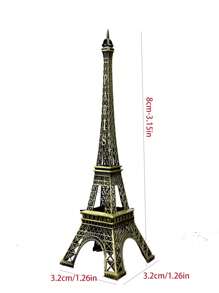 1 pieza Decoración del hogar de la Torre Eiffel de París, adorno creativo, artesanía de metal, modelo de torre de construcción, decoración romántica para boda y Día de San Valentín - Multicolor - Ver 12