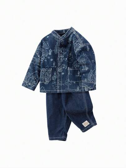  Balabala Kids' Two Pieces Long-Sleeve Outfit, Boys And Girls