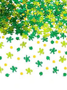 1pack St Patricks Day Table Decorations Confetti | Shamrock Foil Glitter Confetti Lucky Irish Clover Party Confetti For St Patricks Party Decorations - Green - View 3