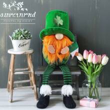 St. Patrick's Day/Irish/Green Leaves Figurine With Long Legs Sitting Pose, Holiday Home Decor Tabletop/Window Display Figurine