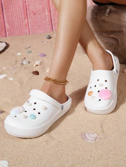 CIVHOM Özelleştirilmiş Şık Delikli Kadın Slip-On Ayakkabılar, Yüksek Elastik EVA Yumuşak Taban Ultra Hafif Kaymaz Nefes Alabilir Bayan Rahat Bahçe Ayakkabıları, Ev ve Açık Hava Giyimine Uygun, Tüm Mevsimler