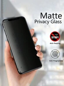 ZYONS 2pcs Matte Privacy Screen Protector Compatible With IPhone Protector, Phone Case Friendly Frosted Anti-Spy, Frosted Anti-Peeping, Anti-Fingerprint, Anti-Scratch, Full Coverage, Anti-Fall Waterproof Shockproof - Black - View 6
