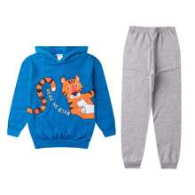 KIT 4 BASIC BOY'S SWEATSHIRT SETS - COAT WITHOUT POCKET AND SWEATSHIRT PANTS (SIZES 1 TO 8) - 彩色 - 查看 6