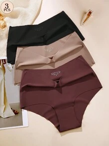 Aofeiqike 3 paquetes de bragas premium de tiro alto para mujeres tallas grandes - Braguitas de seda Dopamine con cobertura de media cadera y corte sexy, ropa interior triangular cómoda