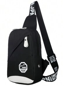 [Valentine's Day] New Fashion Men's Crossbody Bag Casual Multi-Functional Men's Shoulder Bag Fashionable Men Sling Bag - Black - View 3