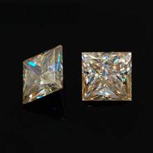 Piedra de moissanita suelta con corte princesa de color champagne D y VVS1, con certificado GRA, 100% moissanita - Dorado champagne - Ver 5