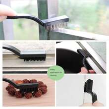 10x Small Wire Brush Set Stainless Steel Wire Brush DIY Paint Rust-Remover Tool - Black - View 6