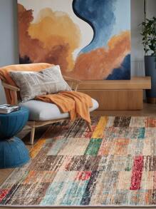 DAJIANG 1 pieza Alfombra grande de área, lavable, alfombra moderna de múltiples estampados abstractos, plegable, fácil de cuidar, adecuada para sala de estar, pasillo, mesita de noche, sala de estar, dormitorio, decoración del hogar, decoración gruesa para entrada, baño, decoración de cocina