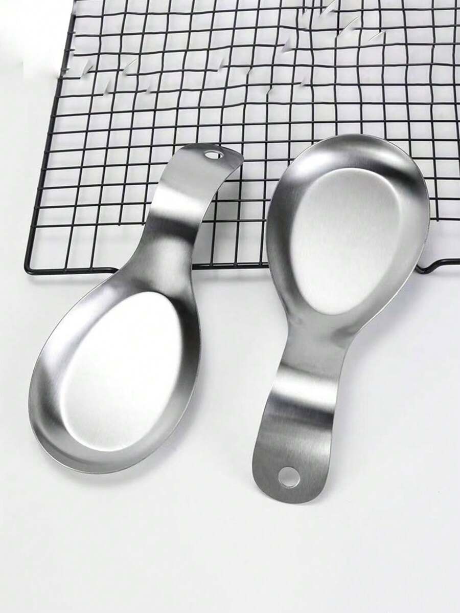 Soporte para cucharón de acero inoxidable, reposadera para cucharas, cesta para utensilios de cocina, forma de pecera para ollas calientes, buffet - Plateado - Ver 1