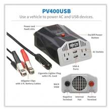 400W Car Power Inverter With 2 Outlets & 2 USB Charging Ports' Ultra-Compact (PV400USB)