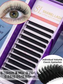 Premium Individual Lashes 0.03 0.05 0.07 Mega Volume Eye Lashes Extension Cashmere Velvet Fluffy D Curl 8-18mm Mixed Natural Look Cluster Lashes Super Soft Matte Black Individual Lashes Tray Volume Classic Synthetic Faux Mink Eyelashes Extensions Professional False Eyelashes Supplies For Lashes Salon