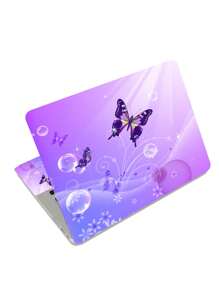 笔记本电脑外壳贴纸贴花 15.6 笔记本电脑乙烯基外壳贴纸封面艺术保护笔记本（包括 2 个腕垫外壳），装饰性防水可移动，艺术蝴蝶 - 彩色 - 查看 9