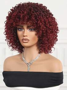 Fluffy Little Curl Wig Red 12-Inch Short Curl Wig Synthetic Heat Resistant Fiber Wig Ladies Wig Perfect For Holiday Travel Family Gatherings Everyday Wear Use