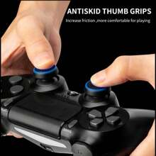 SLANGO Foulka Professional Controller Thumbstick Grips 4PCS Compatible With PS4/PS5, X-BOX, 1 High-Rise, 1 Mid-Rise, 2 Silicone Thumbstick Covers Performance Grips For Playstation - 黑色 - 查看 3