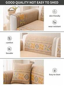 1pcChenille Sofa Cushion Is All-Weather Anti-Skid - Light Yellow - View 4