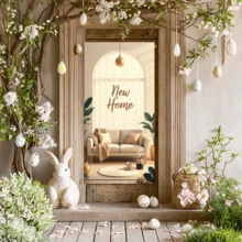 新居字母墙牌，木质背景装饰，客厅室内装饰，乔迁，派对，庆典