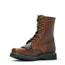 Botas Altas Con Agujetas Estilo Western Para Hombre, En Piel De Res, Plantilla De Vaqueta, Goodyear Welt, Suela Hule, Arriero Boots - Café - Ver 8