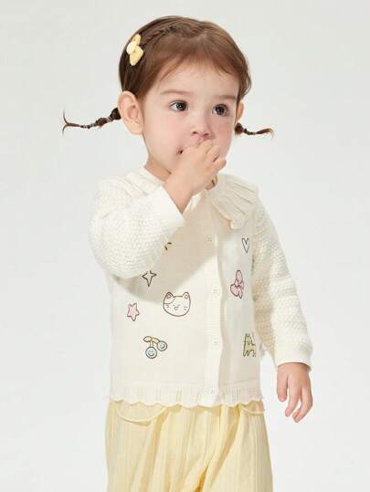 Balabala Baby Girls' Knit Sweater, Stylish Spring Pullover