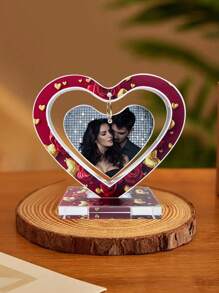 1pc Personalized Photo Decor, Romantic Hollow Heart Acrylic Sign With Your Own Photo, Beautiful Picture, Travel Photos, Customized Desktop Decoration, Gift For Valentine's Day, Mother's Day, Wedding Anniversary, Travel Memory, Parent-Child Memento,Home Refresh,Warm Ambience,Home & Living,Customized Crafts,Christmas Gift Supplies - Multicolor - View 6