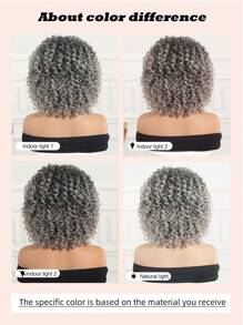 Fluffy Little Curly Wig Gradient Silver Gray 12 Inch Short Curly Wig Synthetic Heat Resistant Fiber Wig Ladies Wig Perfect For Holiday Travel Family Gatherings Everyday Wear Use
