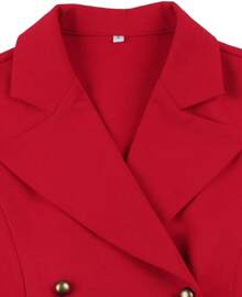 Vintage Victory Gothic Blazer Jacket With Lace Ruffle Hem And Lace Up Corset Back - Đỏ - Xem 8