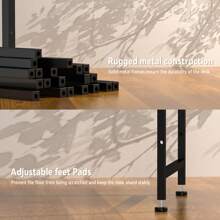 Gaming Desk, Convertible From L To I Shape, Desk With Large Storage Space, With 2 Power Outlets And 2 USB Ports, 130 X 50 X 74 Cm, Black - 黑色 - 查看 10