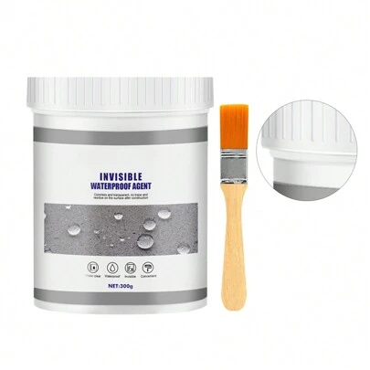 Agente Impermeabilizante Transparente Anti Fugas Aislante Invisible Sellador con Brocha para Pared Azulejo Cemento 300g