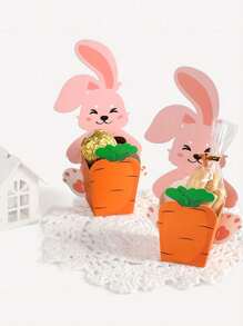 10/20/30 piezas Cajas de regalo con diseño lindo de conejo de dibujos animados, ideales para regalos de cumpleaños, decoración, envoltorios de dulces, fiestas de boda, fiestas, fiestas de cumpleaños, pascua, día de San Valentín