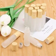 Set de 6 piezas/12 piezas Botellas de vidrio rellenables de 10 ml con bolas roladoras de acero inoxidable para aceites esenciales, muestras de perfume