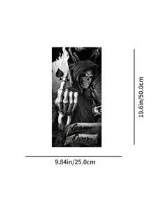 非常好看又有趣的2件汽车中心柱贴纸，个性化创意B柱保护膜，骷髅扑克牌黑色Ace汽车贴纸，适用于汽车 - 彩色 - 查看 5