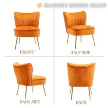 WAHSON OFFICE CHAIRS 1PC Wahson Velvet Armchair Living Room Modern Lounge Chair Plostered Wing Chair With Gold Metal Legs For Living Room / Bedroom - trái cam - Xem 7