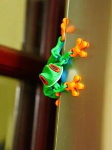 1pc 3D Printed Magnetic Frog Decorative Statue, Movable Joints, Desktop Or Refrigerator Decor - Multicolor - View 4