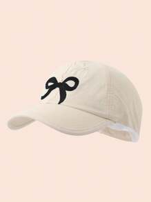 Bow Tie Kids Baseball Cap, Breathable Quick-Drying Sunshade Cap For Girls, Ponytail Hole, Large Brim Sun Protection Hat, Spring/Summer - Multicolor - View 9