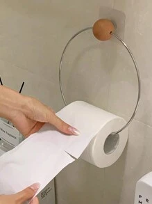 1 pieza Soporte simple para papel higiénico, Anillo decorativo de toalla de alta gama, Soporte para exhibición de papel de tejido, Montado en la pared sin taladro, Decoración del hogar y del baño, Organizador del baño, Decoración de otoño, Regreso a la escuela