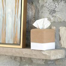 Porta fazzoletti personalizzato, design intrecciato in corda, stile nordico, porta rotolo di carta quadrato, decorazione per casa, salotto, camera da letto, bagno, tavolo da pranzo, testo personalizzabile