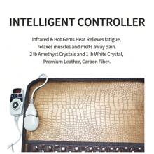 Esterilla calefactora de infrarrojos lejanos con almohadilla de piedra de germanio y turmalina natural para aliviar el dolor de espalda con controlador - Tipo de Enchufe A USA (110-127V) - Ver 8