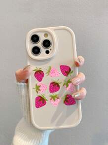 Ốp lưng điện thoại in hình dâu tây tươi dễ thương ngọt ngào, thiết kế bảo vệ ống kính máy ảnh, tương thích với điện thoại thông minh Samsung, iPhone, Galaxy, tương thích với iPhone 11, 13, 15 Pro Max, S24, Galaxy A14, A54 5G, A52/A52s 5G, iPhone 16, 16 Pro Max, 16 Pro, 16 Plus - Nhiều màu - Xem 1