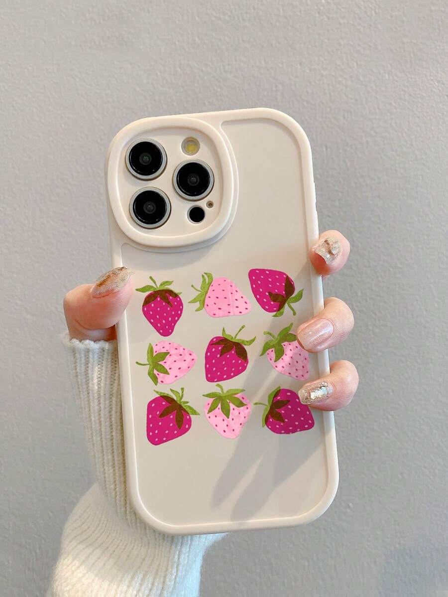 Ốp lưng điện thoại in hình dâu tây tươi dễ thương ngọt ngào, thiết kế bảo vệ ống kính máy ảnh, tương thích với điện thoại thông minh Samsung, iPhone, Galaxy, tương thích với iPhone 11, 13, 15 Pro Max, S24, Galaxy A14, A54 5G, A52/A52s 5G, iPhone 16, 16 Pro Max, 16 Pro, 16 Plus - Nhiều màu - Xem 1