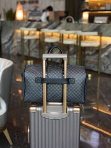 1 件男女通用时尚 PU 皮革旅行包，大容量手提行李包，适合短途旅行/健身房，送给男朋友或父亲的礼物，返校旅行健身包，露营巡航必备品，徒步旅行返校夏季手提箱过夜包行李袋周末包行李袋行李袋随身携带包大学包行李袋周末包医院包假日冬季 - 黑色 - 查看 4