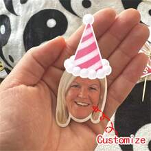 Customized Photo Stickers, Personalized Stickers, Face Stickers, Custom Logo Stickers, Birthday Party Photo Decals, Party Sponsorship, Water Bottle, Laptop Stickers - Hat Face Sticker - View 7